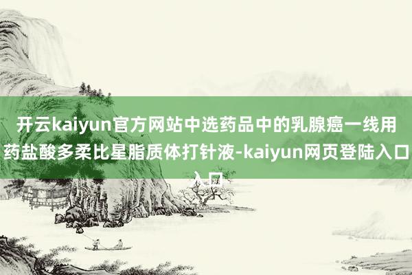 开云kaiyun官方网站中选药品中的乳腺癌一线用药盐酸多柔比星脂质体打针液-kaiyun网页登陆入口