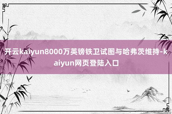 开云kaiyun8000万英镑铁卫试图与哈弗茨维持-kaiyun网页登陆入口
