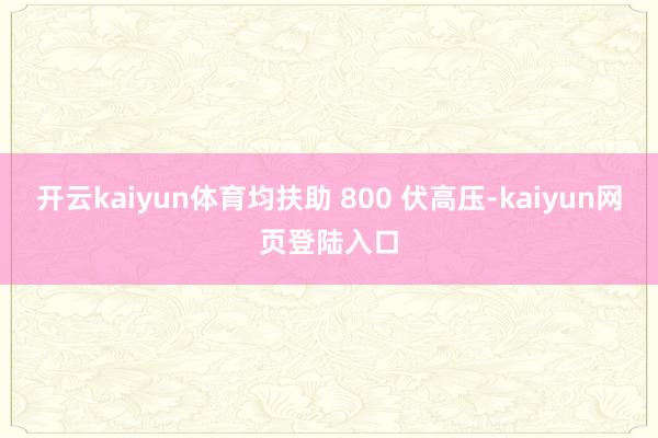 开云kaiyun体育均扶助 800 伏高压-kaiyun网页登陆入口
